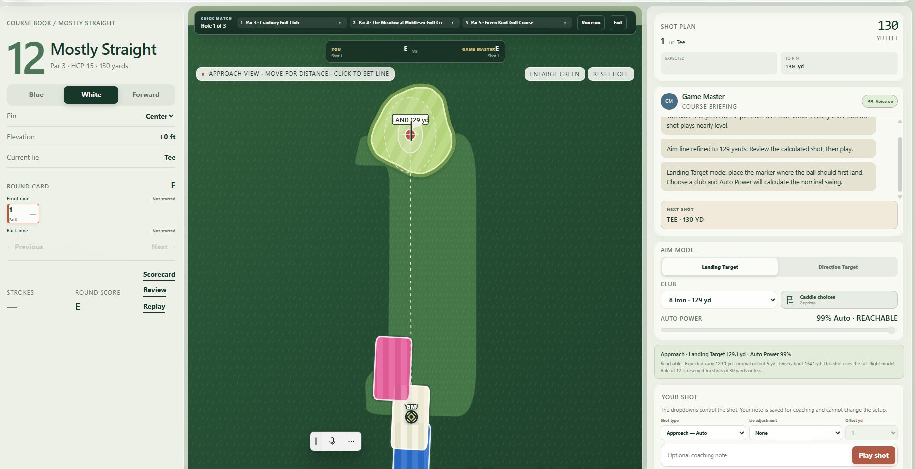 Match play screen