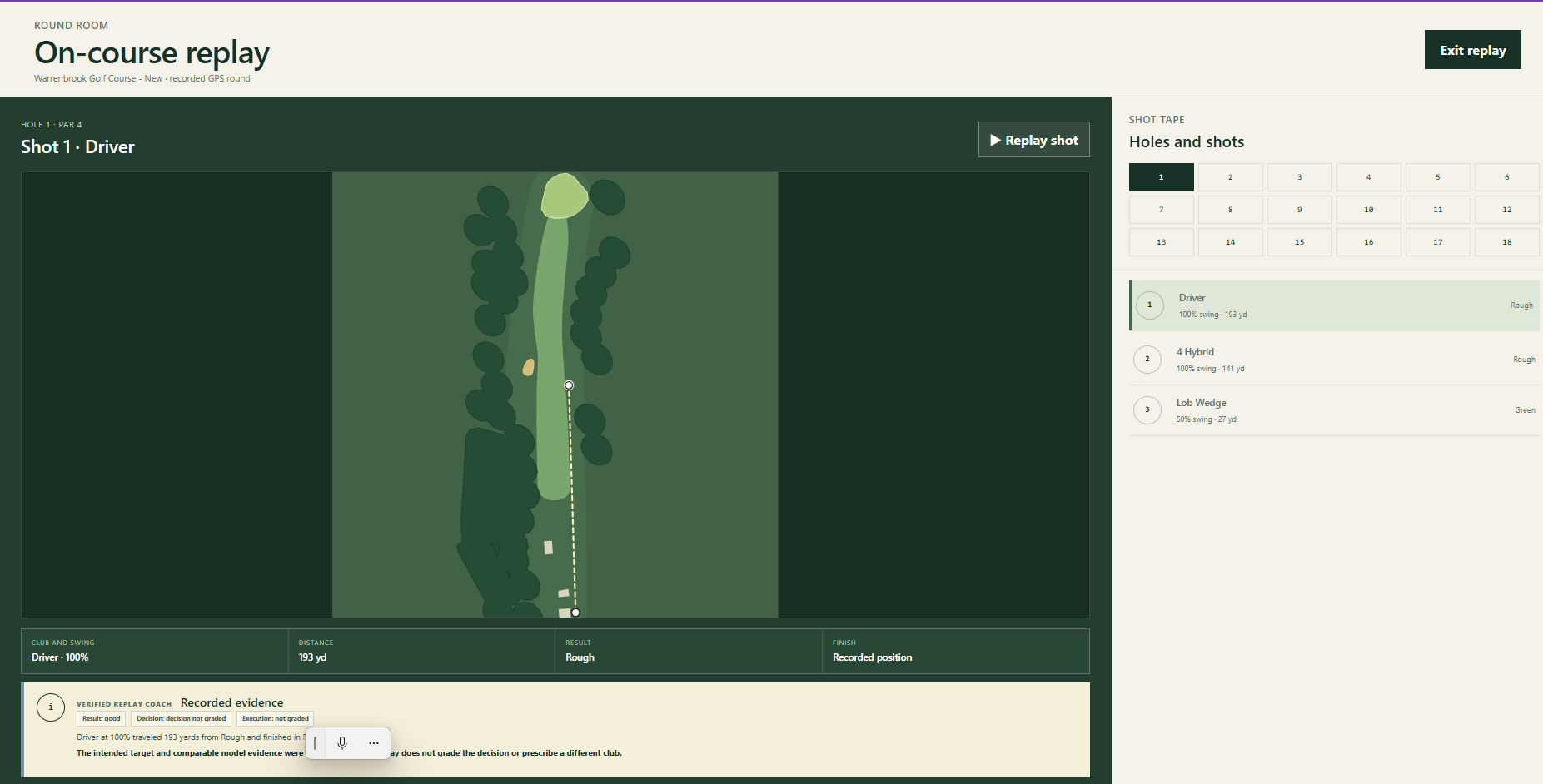 Jetta PC replay shot path screen